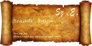 Szajkó Edina névjegykártya